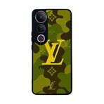 BG AKSESUAR Vivo V50 Lite Uyumlu Kılıf, LouisVuitton Tasarım, Yumuşak Silikon, Koruyucu, Şok Emici, Siyah