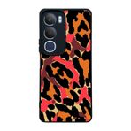BG AKSESUAR Vivo Y19s ile Uyumlu Pastel Leopar Desenli Siyah Silikon Kılıf, Şok Emici Koruyucu Kapak