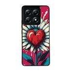 BG AKSESUAR Xiaomi Mi 14T ile Uyumlu Kılıf, Çiçek Deseni, Siyah, Yumuşak Silikon, Koruyucu