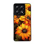 BG AKSESUAR Xiaomi Mi 14T ile Uyumlu Kılıf, Siyah, Çiçek Deseni, Yumuşak Silikon, Koruyucu, Şok Emici