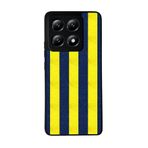 BG AKSESUAR Xiaomi Mi 14T Pro ile Uyumlu Kılıf, Fenerbahçe Tasarımı, Sarı-Lacivert Çizgili, Siyah, Yumuşak Silikon, Şok Emici