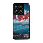 BG AKSESUAR Xiaomi Mi 14T Pro ile Uyumlu Siyah Kılıf, Türk Bayrağı Baskılı, Yumuşak Silikon, Koruyucu, Şok Emici