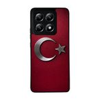 BG AKSESUAR Xiaomi Mi 14T Pro ile Uyumlu Türk Bayrağı Baskılı Siyah Silikon Kılıf, Şok Emici Koruyucu Kapak