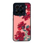 BG AKSESUAR Xiaomi Mi 15 ile Uyumlu Silikon Kılıf, Çiçek Deseni, Siyah