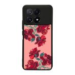 BG AKSESUAR Xiaomi Poco X6 Pro ile Uyumlu Kılıf, Çiçek Desenli, Siyah, Yumuşak Silikon, Koruyucu
