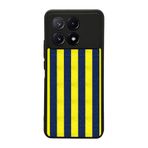 BG AKSESUAR Xiaomi Poco X6 Pro ile Uyumlu Kılıf, Fenerbahçe Tasarımı, Sarı-Lacivert Çizgili, Siyah, Silikon, Şok Emici