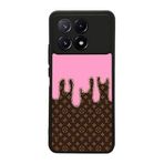 BG AKSESUAR Xiaomi Poco X6 Pro ile Uyumlu Kılıf, LouisVuitton Tasarım, Siyah, Yumuşak Silikon, Şok Emici