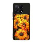 BG AKSESUAR Xiaomi Poco X6 Pro ile Uyumlu Kılıf, Siyah, Çiçek Deseni, Silikon