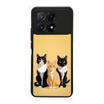 BG AKSESUAR Xiaomi Poco X6 Pro ile Uyumlu Kılıf, Yumuşak Silikon, Şok Emici, Siyah, Kedi Desenli