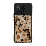 BG AKSESUAR Xiaomi Poco X6 Pro ile Uyumlu Siyah Kılıf, Çiçek Deseni, Yumuşak Silikon, Koruyucu, Şok Emici