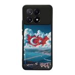 BG AKSESUAR Xiaomi Poco X6 Pro ile Uyumlu Siyah Kılıf, Türk Bayrağı Baskılı, Yumuşak Silikon, Şok Emici