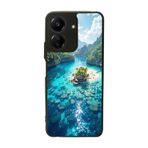 BG AKSESUAR Xiaomi Redmi 13C Uyumlu Kılıf, Mat Siyah, Deniz Manzarası Baskılı, Yumuşak Silikon, Şok Emici