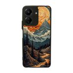 BG AKSESUAR Xiaomi Redmi 13C Uyumlu Mat Siyah Kılıf, Manzara Baskılı, Yumuşak Silikon, Şok Emici