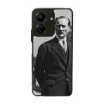 BG AKSESUAR Xiaomi Redmi 13C Uyumlu Mat Siyah Kılıf, Yumuşak Silikon, Koruyucu, Şok Emici Kapak, Atatürk Baskılı