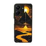 BG AKSESUAR Xiaomi Redmi 13C Uyumlu Mat Siyah Kılıf, Yumuşak Silikon, Koruyucu, Şok Emici, Manzara Baskılı