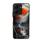 BG AKSESUAR Xiaomi Redmi 13C Uyumlu Mat Siyah Kılıf, Yumuşak Silikon, Koruyucu, Şok Emici, Manzara Tasarım
