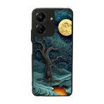 BG AKSESUAR Xiaomi Redmi 13C Uyumlu Mat Siyah Kılıf, Yumuşak Silikon, Koruyucu, Şok Emici, Manzara Tasarımı