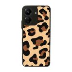 BG AKSESUAR Xiaomi Redmi 13C Uyumlu Pastel Leopar Desenli Mat Siyah Silikon Kılıf, Şok Emici Koruyucu Kapak
