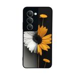 BG AKSESUAR Xiaomi Redmi 15 5G ile Uyumlu Çiçek Papatya Baskılı, Mat Siyah, Yumuşak Silikon, Şok Emici Koruyucu Kılıf