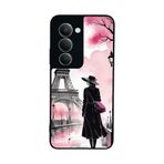 BG AKSESUAR Xiaomi Redmi 15 5G ile Uyumlu Eyfel Manzarası Baskılı, Mat Siyah, Yumuşak Silikon, Şok Emici Koruyucu Kılıf