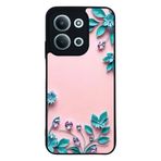 BG AKSESUAR Xiaomi Redmi 15C ile Uyumlu Çiçek Baskılı, Yumuşak Silikon, Mat Siyah, Şok Emici Koruyucu Kılıf