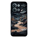 BG AKSESUAR Xiaomi Redmi 15C ile Uyumlu Siyah Kılıf, Manzara Baskılı, Yumuşak Silikon, Koruyucu, Şok Emici