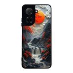 BG AKSESUAR Xiaomi Redmi A5 ile Uyumlu Siyah Kılıf, Yumuşak Silikon, Koruyucu, Şok Emici, Manzara Tasarım