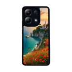 BG AKSESUAR Xiaomi Redmi Note 13 4G ile Uyumlu Kılıf, Deniz Manzarası Baskılı, Mat Siyah, Yumuşak Silikon, Koruyucu, Şok Emici