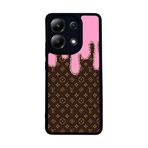 BG AKSESUAR Xiaomi Redmi Note 13 4G ile Uyumlu Kılıf, LouisVuitton Tasarım, Mat Siyah, Yumuşak Silikon, Şok Emici