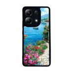 BG AKSESUAR Xiaomi Redmi Note 13 4G ile Uyumlu Kılıf, Mat Siyah, Deniz Manzarası Baskılı, Yumuşak Silikon, Şok Emici