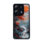 BG AKSESUAR Xiaomi Redmi Note 13 4G ile Uyumlu Mat Siyah Kılıf, Manzara Baskılı, Yumuşak Silikon, Şok Emici