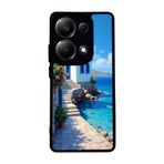 BG AKSESUAR Xiaomi Redmi Note 13 Pro 4G ile Uyumlu Kılıf, Mat Siyah, Deniz Manzarası Baskılı, Yumuşak Silikon, Şok Emici