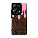 BG AKSESUAR Xiaomi Redmi Note 13 Pro 4G ile Uyumlu Mat Siyah Kılıf, LouisVuitton Deseni, Yumuşak Silikon, Şok Emici