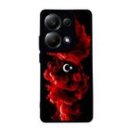 BG AKSESUAR Xiaomi Redmi Note 13 Pro 4G ile Uyumlu Mat Siyah Kılıf, Türk Bayrağı Baskılı, Yumuşak Silikon, Şok Emici