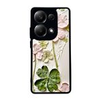 BG AKSESUAR Xiaomi Redmi Note 13 Pro 4G ile Uyumlu Mat Siyah Kılıf, Yumuşak Silikon, Koruyucu, Şok Emici, SoloCicek Tasarım
