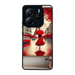 BG AKSESUAR Xiaomi Redmi Note 14 4G ile Uyumlu Baskılı, Mat Siyah, Yumuşak Silikon, Koruyucu, Şok Emici Kapak, Kılıf, Eyfel Manzarası