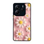 BG AKSESUAR Xiaomi Redmi Note 14 4G ile Uyumlu Çiçek Baskılı, Yumuşak Silikon, Mat Siyah, Şok Emici Koruyucu Kılıf