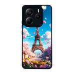 BG AKSESUAR Xiaomi Redmi Note 14 4G ile Uyumlu Eyfel Kulesi Baskılı, Mat Siyah, Yumuşak Silikon, Şok Emici Koruyucu Kılıf