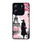 BG AKSESUAR Xiaomi Redmi Note 14 4G ile Uyumlu Eyfel Manzarası Baskılı, Mat Siyah, Yumuşak Silikon, Şok Emici Koruyucu Kılıf