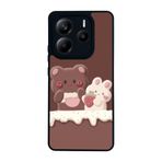 BG AKSESUAR Xiaomi Redmi Note 14 4G ile Uyumlu Oyuncak Ayıcık Tasarımlı, Mat Siyah, Yumuşak Silikon, Şok Emici Koruyucu Kılıf