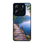 BG AKSESUAR Xiaomi Redmi Note 14 5G ile Uyumlu Baskılı, Mat Siyah, Yumuşak Silikon, Koruyucu, Şok Emici Kapak, Doğa Manzara Temalı Kılıf