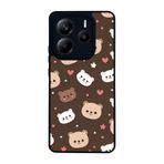 BG AKSESUAR Xiaomi Redmi Note 14 5G ile Uyumlu Baskılı, Mat Siyah, Yumuşak Silikon, Şok Emici, Oyuncak Ayıcık Tasarımı Kapak Kılıf