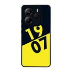 BG AKSESUAR Xiaomi Redmi Note 14 5G ile Uyumlu Fenerbahçe Baskılı Kılıf, Sarı-Lacivert, Mat Siyah, Yumuşak Silikon, Şok Emici
