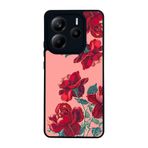 BG AKSESUAR Xiaomi Redmi Note 14 5G ile Uyumlu Kılıf, Çiçek Desenli, Mat Siyah, Yumuşak Silikon, Koruyucu, Şok Emici
