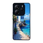 BG AKSESUAR Xiaomi Redmi Note 14 5G ile Uyumlu Kılıf, Deniz Manzarası Baskılı, Mat Siyah, Yumuşak Silikon, Şok Emici