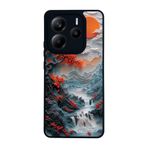 BG AKSESUAR Xiaomi Redmi Note 14 5G ile Uyumlu Kılıf, Manzara Baskılı, Mat Siyah, Yumuşak Silikon, Şok Emici