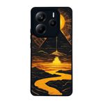 BG AKSESUAR Xiaomi Redmi Note 14 5G ile Uyumlu Kılıf, Manzara Tasarım, Mat Siyah, Yumuşak Silikon, Şok Emici