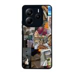 BG AKSESUAR Xiaomi Redmi Note 14 5G ile Uyumlu Kılıf, Mat Siyah, Manzara Baskılı, Yumuşak Silikon, Şok Emici Koruyucu Kapak