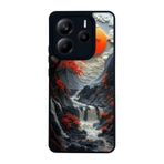 BG AKSESUAR Xiaomi Redmi Note 14 5G ile Uyumlu Kılıf, Mat Siyah, Yumuşak Silikon, Koruyucu, Şok Emici, Manzara Tasarım