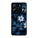 BG AKSESUAR Xiaomi Redmi Note 14 5G ile Uyumlu Kılıf, Yumuşak Silikon, Çiçek Desenli, Mat Siyah